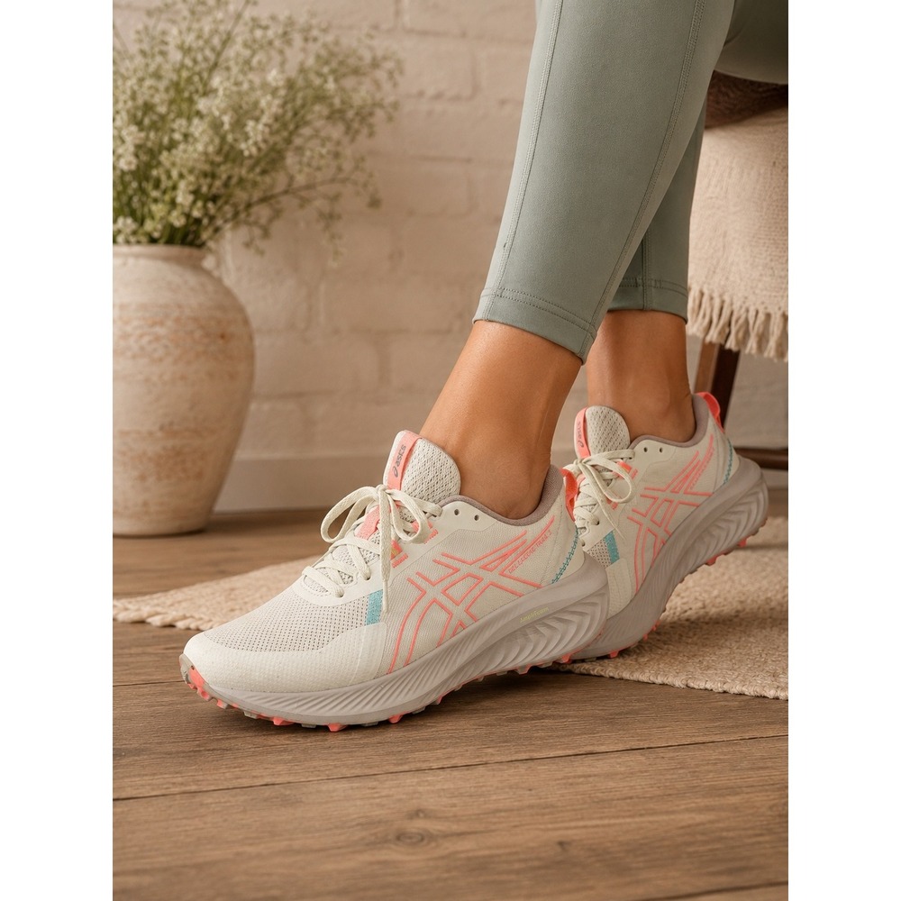 ASICS Gel Excite Trail 2 Women's  8 Running Shoes Cream Coral Athletic Sneakers